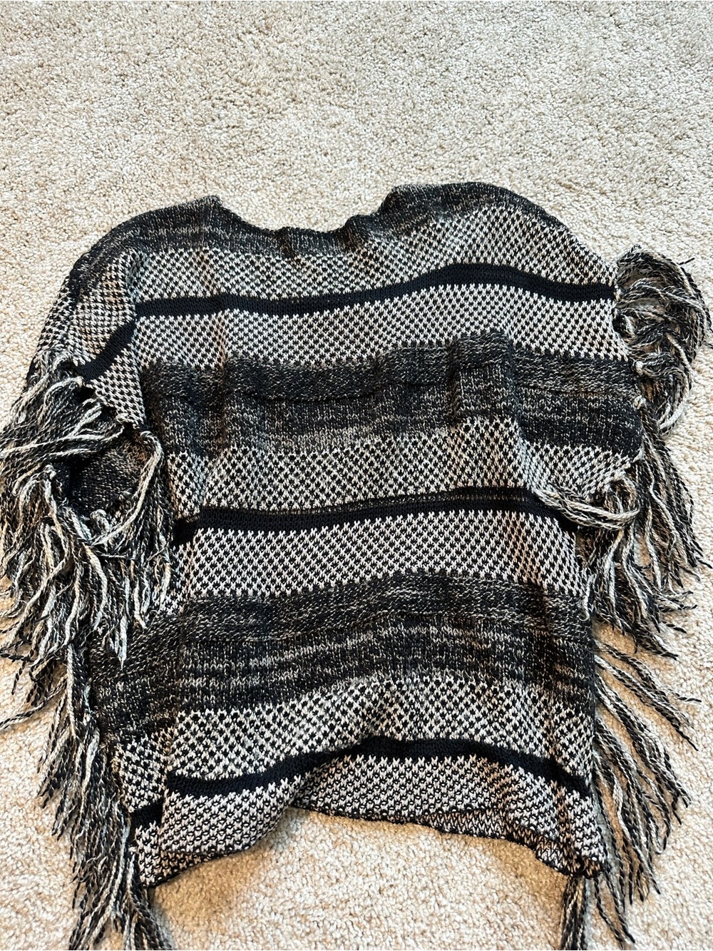 Lucky Brand Fringe Knit Poncho Sweater - Picture 6 of 6